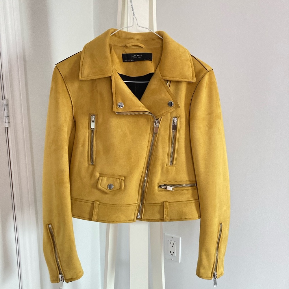 Yellow Zara suede jacket - XS